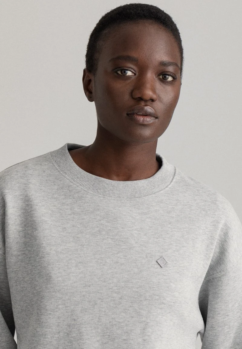 GANT Donna ICON G ESSENTIAL C-NECK - Sweatshirt - Light Grey Melange 6 GANT Donna ICON G ESSENTIAL C-NECK - Sweatshirt - Light Grey Melange - immagine 4