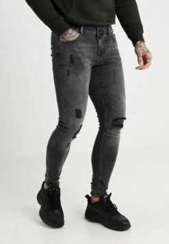 Pier One Uomo Jeans Skinny Fit - Black Denim