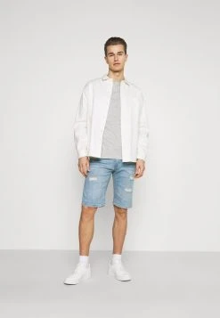 Pier One Uomo 3 PACK - T-shirt Basic - Black/grey/bordeaux