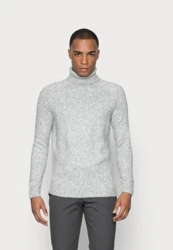 Pier One Uomo ESSENTIAL WINTER TURTLENECK / 512 - MOTTLED BLUE - Maglione - Mottled Light Grey