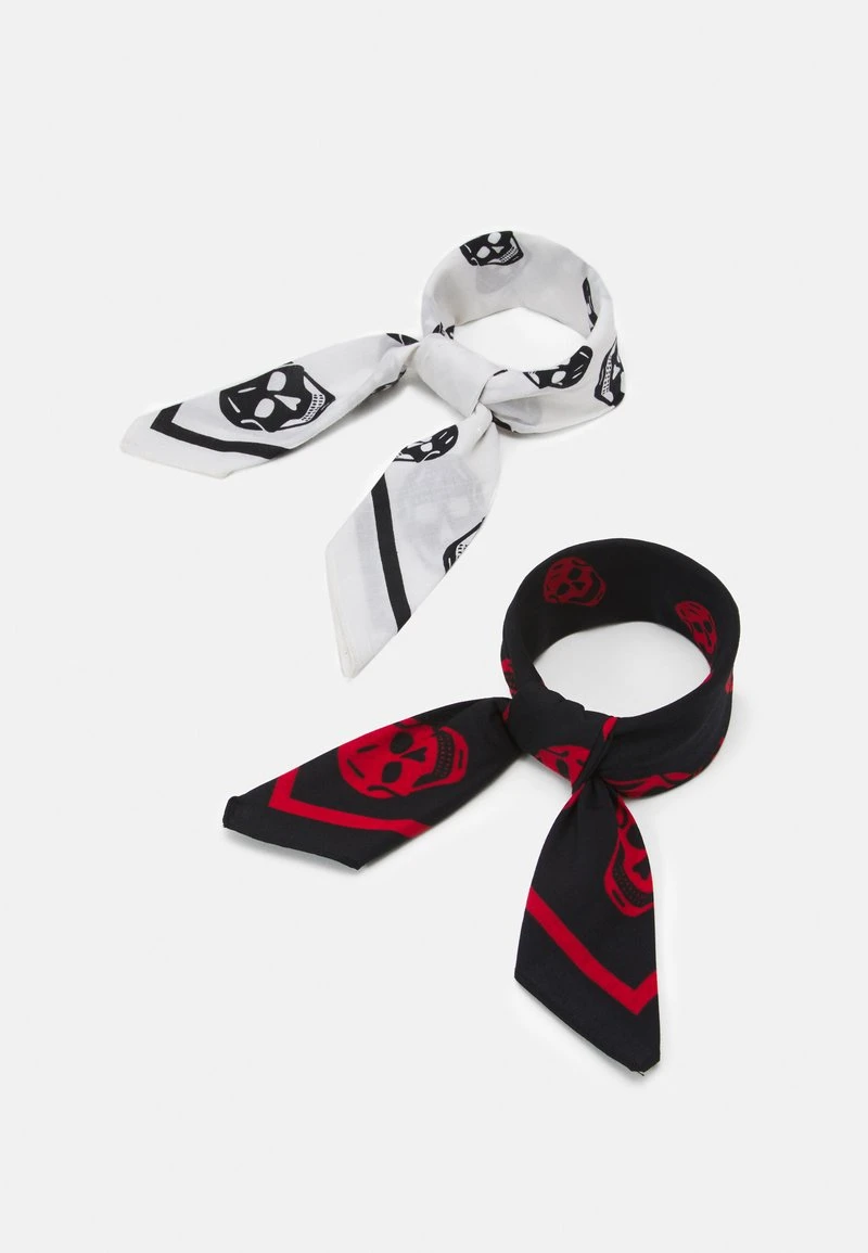 Pier One BANDANA 2 PACK UNISEX - Foulard - Black/white/red 3 Pier One BANDANA 2 PACK UNISEX - Foulard - Black/white/red