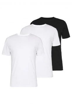 Pier One Uomo 3 PACK - T-shirt Basic - Black/ White