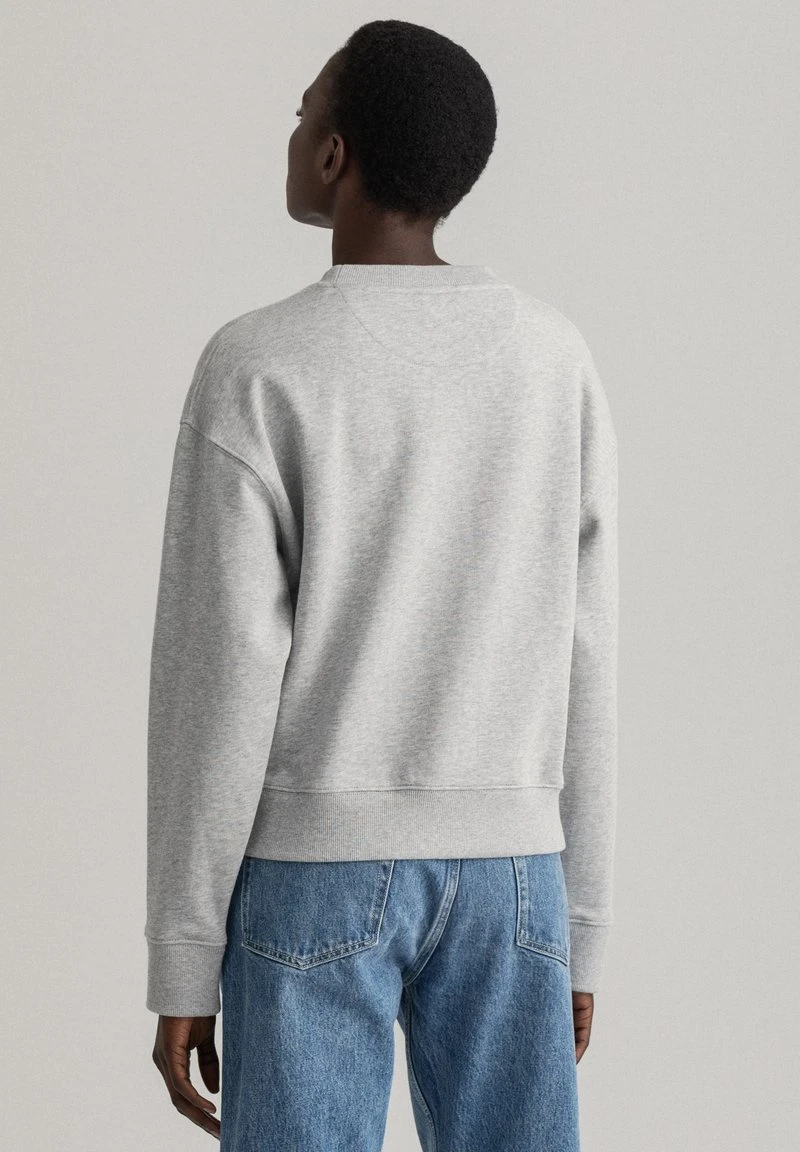 GANT Donna ICON G ESSENTIAL C-NECK - Sweatshirt - Light Grey Melange 5 GANT Donna ICON G ESSENTIAL C-NECK - Sweatshirt - Light Grey Melange - immagine 3