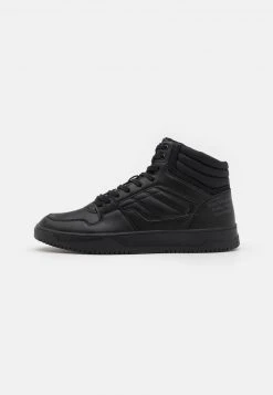 Pier One Uomo LEATHER - Sneakers Alte - Black