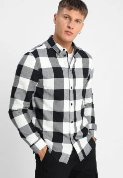 Pier One Uomo Camicia - Black/white