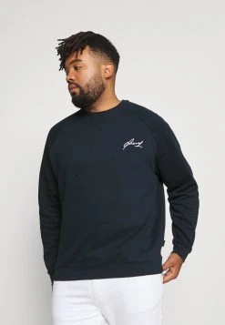 Pier One Uomo BIGBIG BASIC SCRIPT CREW - Felpa - Dark Blue