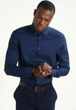 Pier One Uomo Camicia Elegante - Dark Blue