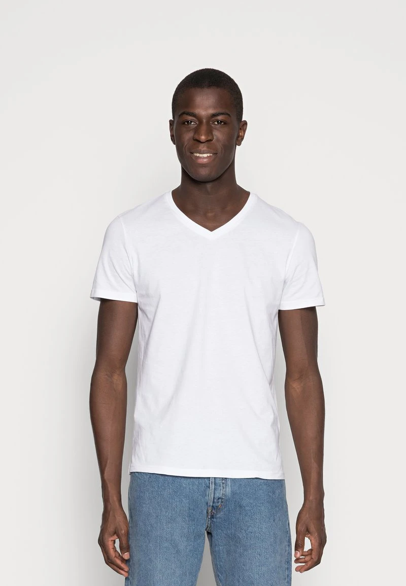 Pier One Uomo 5 PACK - T-shirt Basic - White 4 Pier One Uomo 5 PACK - T-shirt Basic - White - immagine 2