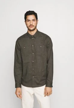 Pier One Uomo Camicia - Mottled Dark Green