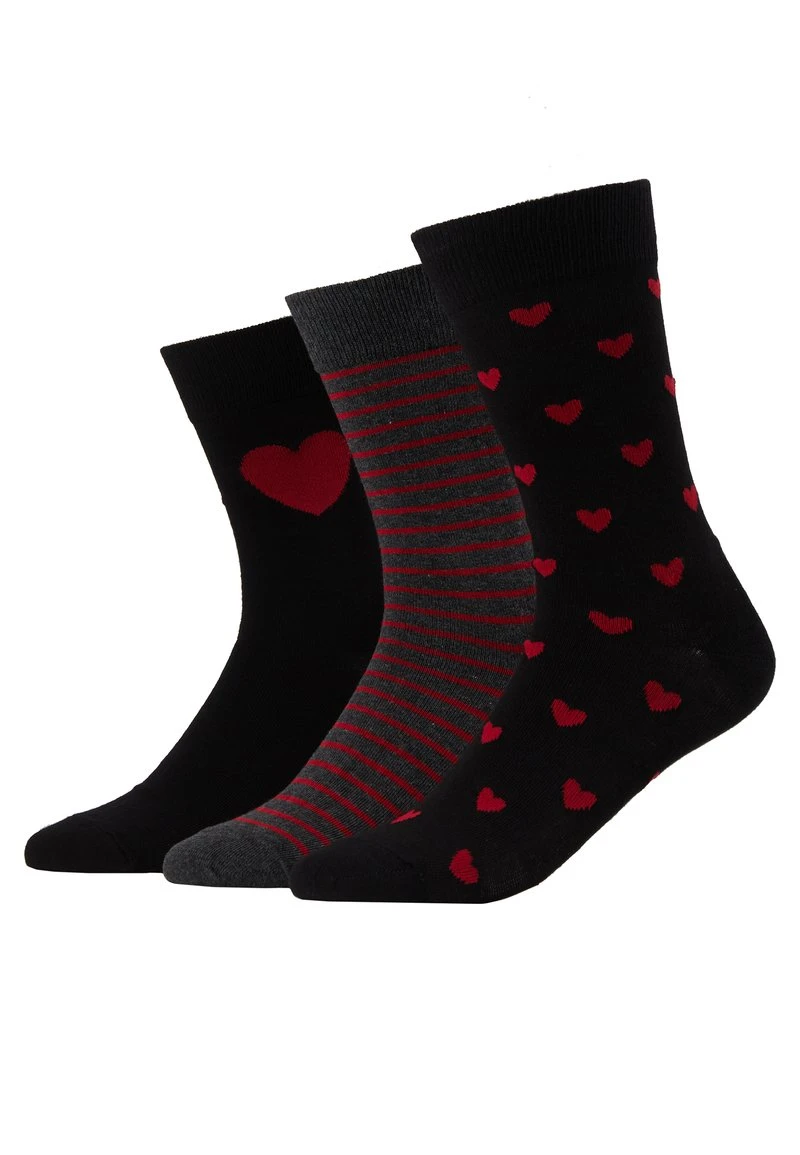 Pier One Uomo VALENTINES 3 PACK - Calze - Black/dark Red 4 Pier One Uomo VALENTINES 3 PACK - Calze - Black/dark Red - immagine 2