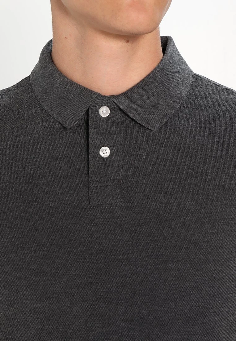 Pier One Uomo Polo - Dark Grey Melange 7 Pier One Uomo Polo - Dark Grey Melange - immagine 5
