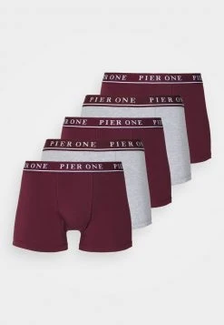 Pier One Uomo 5 PACK - Culotte - Bordeaux/mottled Grey