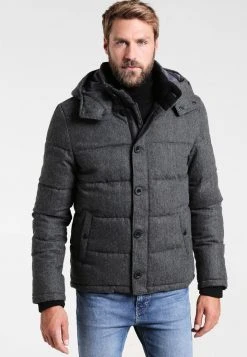 Pier One Uomo HOODED - Giacca Invernale - Grey Melange