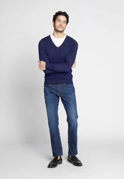 Pier One Uomo 4 PACK - T-shirt Basic - Black/white/blue