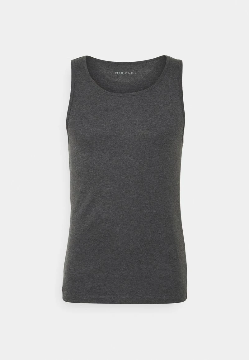 Pier One Uomo 3 PACK - Maglietta Intima - Black/khaki/mottled Dark Grey 4 Pier One Uomo 3 PACK - Maglietta Intima - Black/khaki/mottled Dark Grey - immagine 2