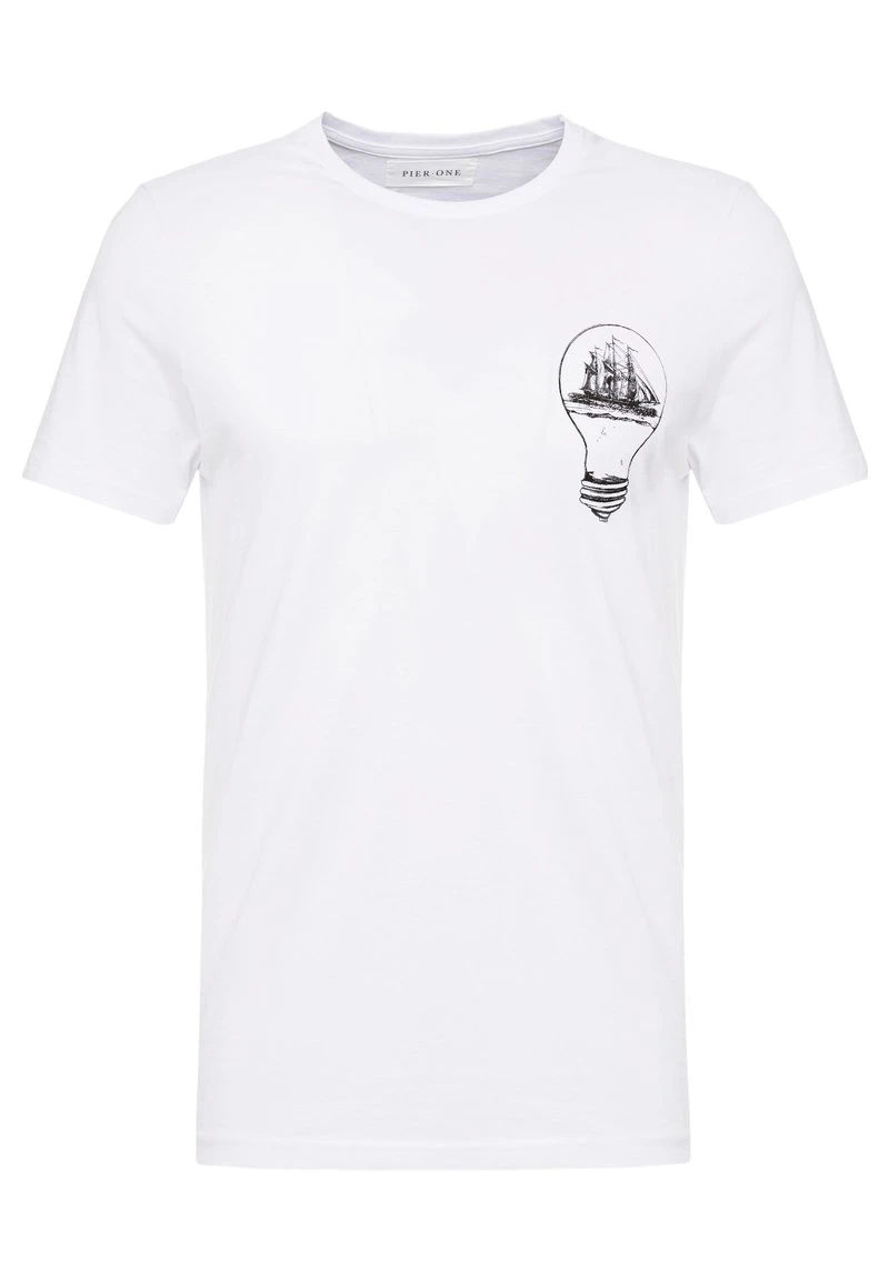 Pier One Uomo T-shirt Con Stampa - White 7 Pier One Uomo T-shirt Con Stampa - White - immagine 5