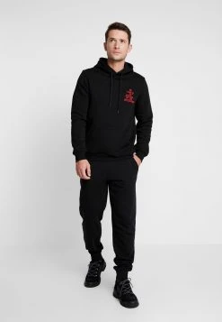 Pier One Uomo Pantaloni Sportivi - Black/mottled Light Gre