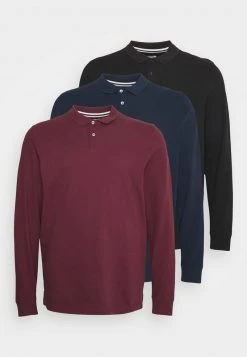 Pier One Uomo 3 PACK - Polo - Bordeaux/dark Blue/black