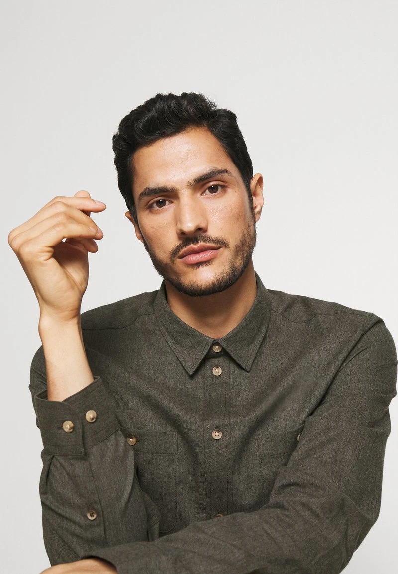 Pier One Uomo Camicia - Mottled Dark Green 6 Pier One Uomo Camicia - Mottled Dark Green - immagine 4