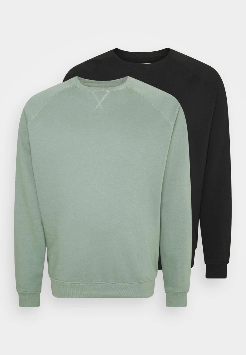 Pier One Uomo BIG CREW NECK 2PACK - Felpa - Black- Green 8 Pier One Uomo BIG CREW NECK 2PACK - Felpa - Black- Green - immagine 6