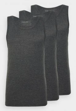 Pier One Uomo 3 PACK - Maglietta Intima - Mottled Dark Grey