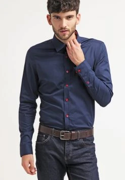 Pier One Uomo Camicia - Dark Blue/red
