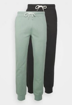 Pier One Uomo 2er PACK - Pantaloni Sportivi - Green/black