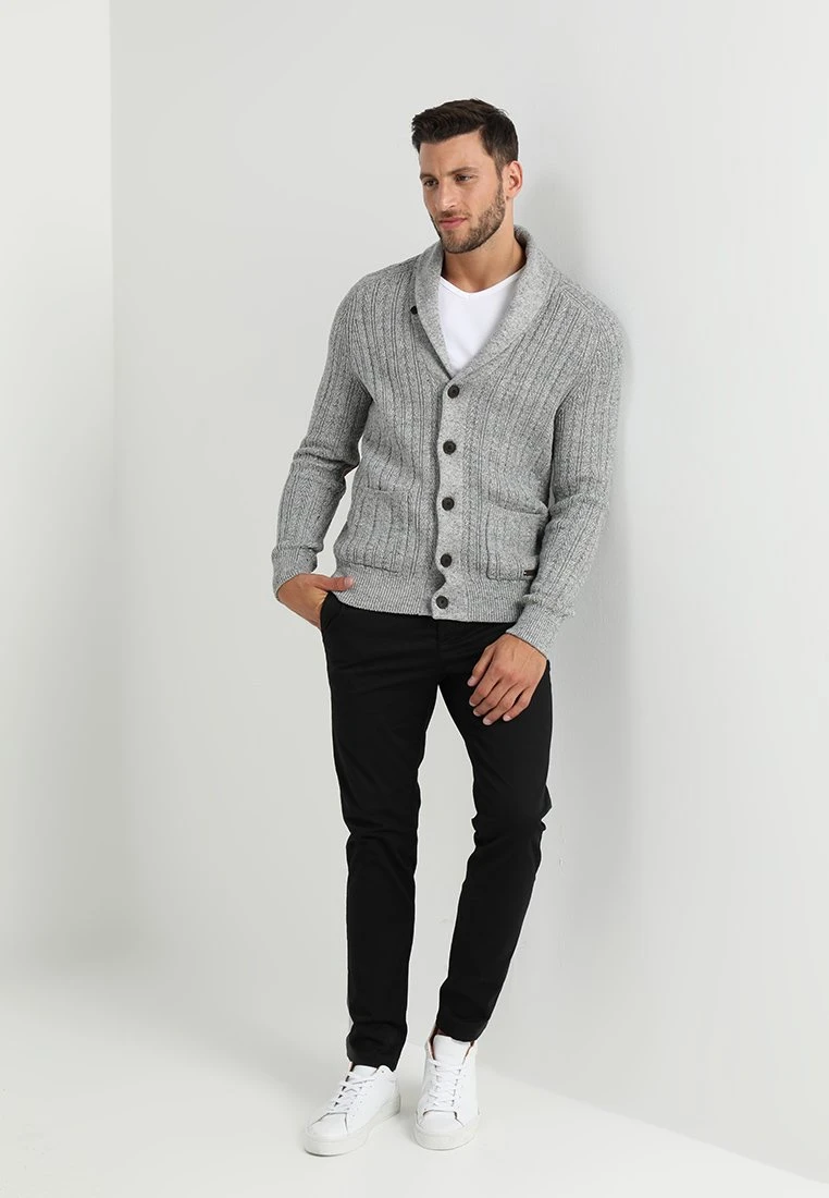 Pier One Uomo Cardigan - Mottled Dark Grey 4 Pier One Uomo Cardigan - Mottled Dark Grey - immagine 2