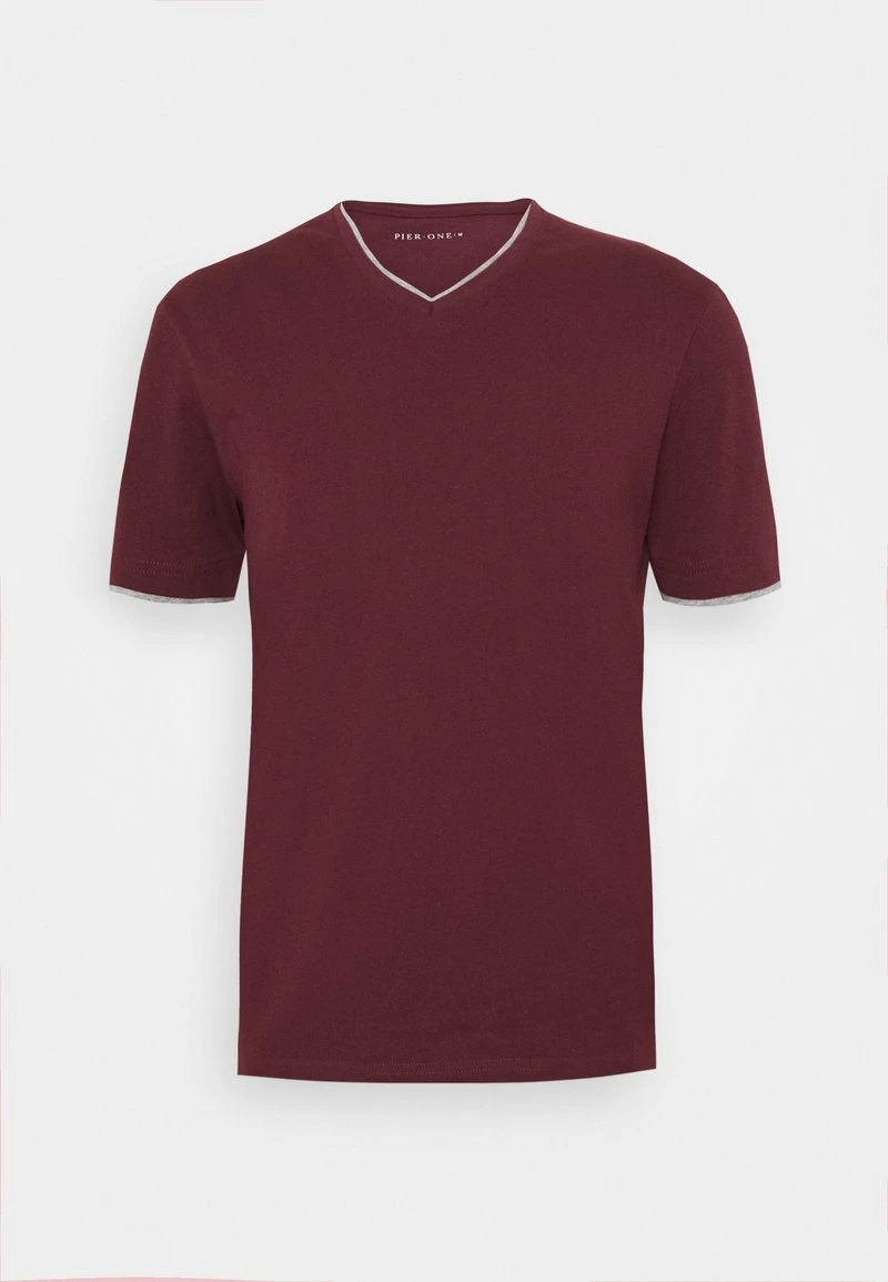 Pier One Uomo T-shirt Basic - Bordeaux 7 Pier One Uomo T-shirt Basic - Bordeaux - immagine 5