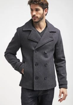 Pier One Uomo Cappotto Corto - Dark Grey