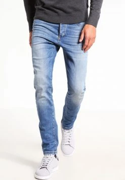 Pier One Uomo DISTRESSED DENIM SLIM FIT - Jeans Slim Fit - Light Blue