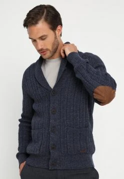 Pier One Uomo Cardigan - Mottled Blue