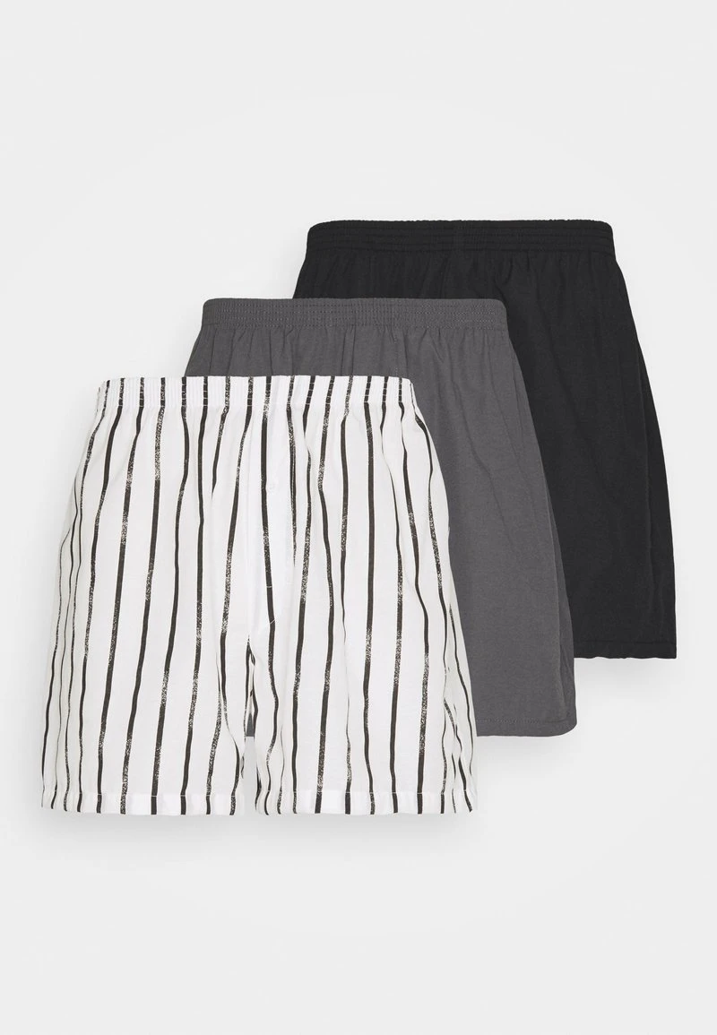 Pier One Uomo 3 PACK - Boxer - Black/dark Grey/white 7 Pier One Uomo 3 PACK - Boxer - Black/dark Grey/white - immagine 5