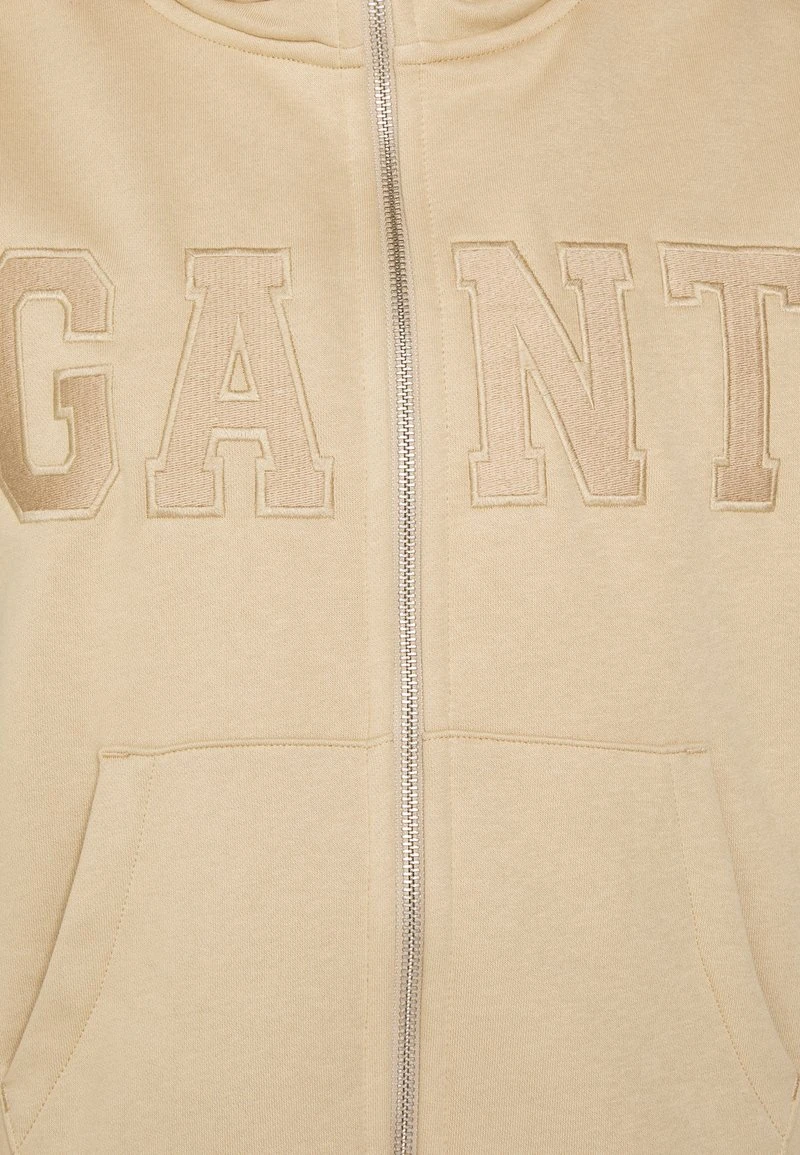 GANT Donna LOGO ZIP - Sweatjacke - Beige 5 GANT Donna LOGO ZIP - Sweatjacke - Beige - immagine 3