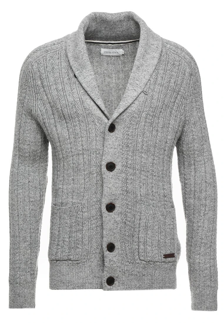 Pier One Uomo Cardigan - Mottled Dark Grey 8 Pier One Uomo Cardigan - Mottled Dark Grey - immagine 6