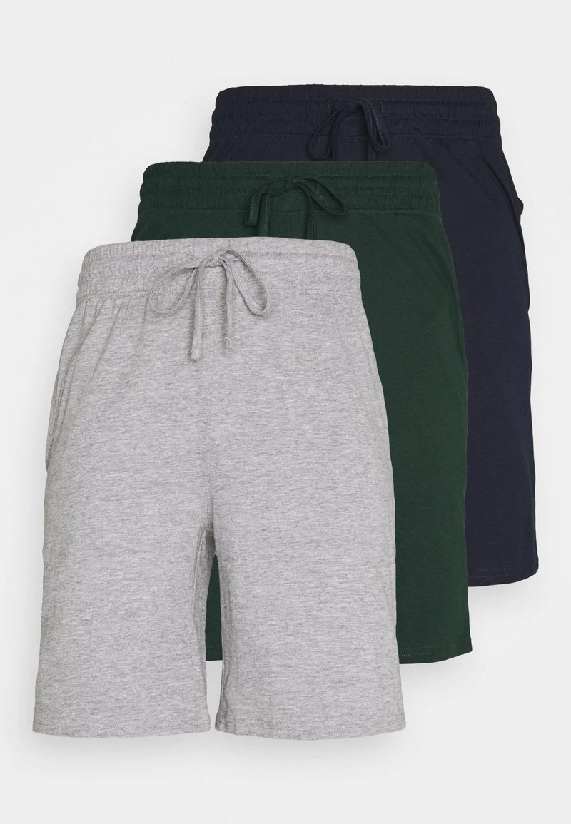 Pier One Uomo 3 PACK - Pantaloni Del Pigiama - Dark Blue /mottled Dark Grey/dark Green 3 Pier One Uomo 3 PACK - Pantaloni Del Pigiama - Dark Blue /mottled Dark Grey/dark Green